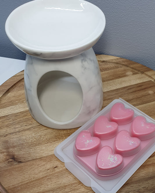 Wax Melt Burner - Pink, Marble & Grey