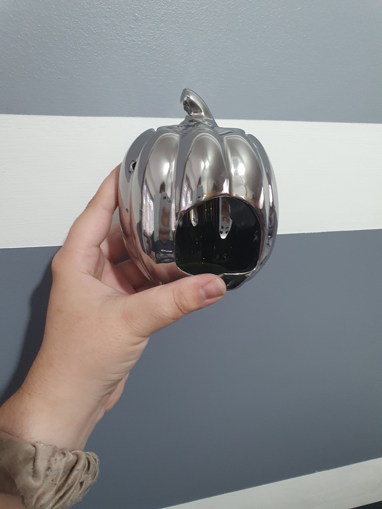 Wax Melt Burner - Pumpkin Grey or Chrome